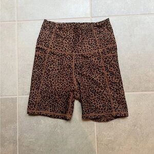 Cotton On Brown Athletic Shorts with Leopard Print